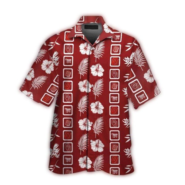 Oklahoma Sooners Floral Leafs Flower Pattern Vintage Hawaiian Shirt 1