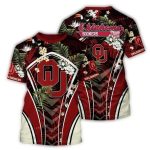 Oklahoma Sooners Floral Leafs Uniform All-over Print T-Shirt