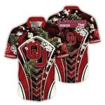 Oklahoma Sooners Floral Leafs Uniform Hawaiian Shirt
