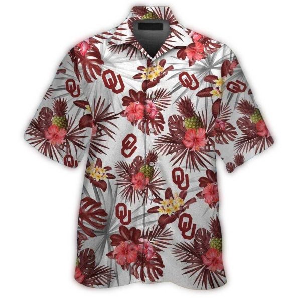 Oklahoma Sooners Floral Pineapple Pattern Hawaiian Shirt 1