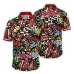Oklahoma Sooners Floral Tiki Pattern Tropical Hawaiian Shirt
