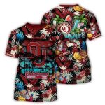 Oklahoma Sooners Floral And Fruit Pattern Tropical All-over Print T-Shirt