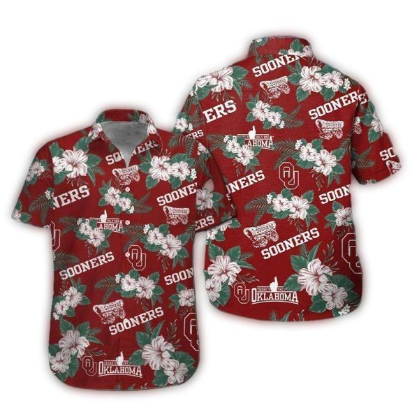 Oklahoma Sooners Flower Floral Pattern Vintage Hawaiian Shirt 1