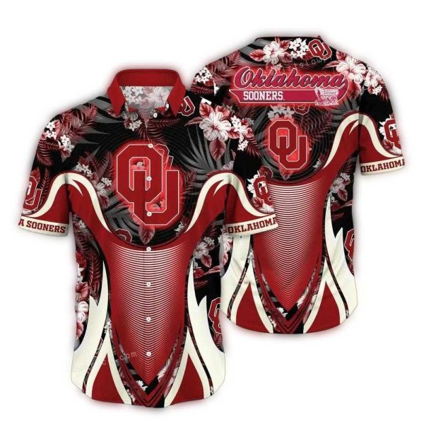 Oklahoma Sooners Flower Floral Uniform Tropical Hawaiian Shirt 1