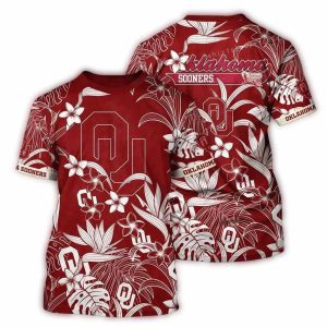 Oklahoma Sooners Flower Floral White All-over Print T-Shirt