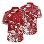 Oklahoma Sooners Flower Floral White Hawaiian Shirt