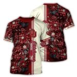 Oklahoma Sooners Flower Stripe All-over Print T-Shirt