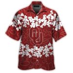 Oklahoma Sooners Flower White Hawaiian Shirt