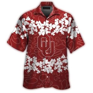 Oklahoma Sooners Flower White Hawaiian Shirt