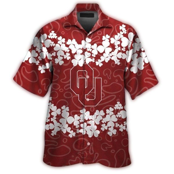 Oklahoma Sooners Flower White Hawaiian Shirt 1