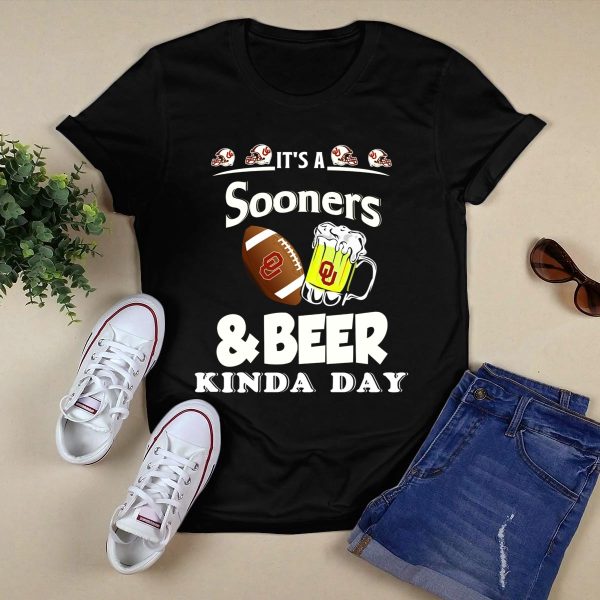 Oklahoma Sooners Football and Beer Kinda Day T Shirt 1
