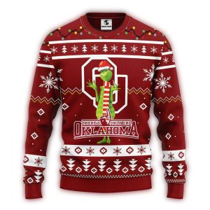 Oklahoma Sooners Funny Grinch Christmas Ugly Sweater