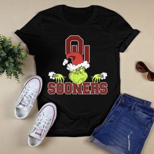 Oklahoma Sooners Grinch Christmas Football 2024 Ncaa T-Shirt