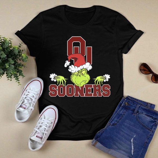 Oklahoma Sooners Grinch Christmas Football 2024 Ncaa T Shirt 1