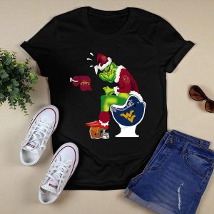 Oklahoma Sooners Grinch Santa Toilet Christmas Shirt
