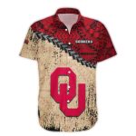 Oklahoma Sooners Grunge Polynesian Tattoo Hawaiian Shirt