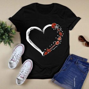 Oklahoma Sooners Heart Design With Helmets And Footballs T-Shirt