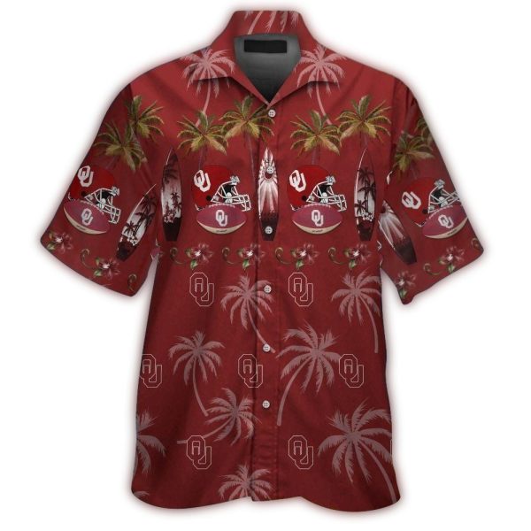 Oklahoma Sooners Helmet Surf Ball Coconut Tropical Hawaiian Shirt 1