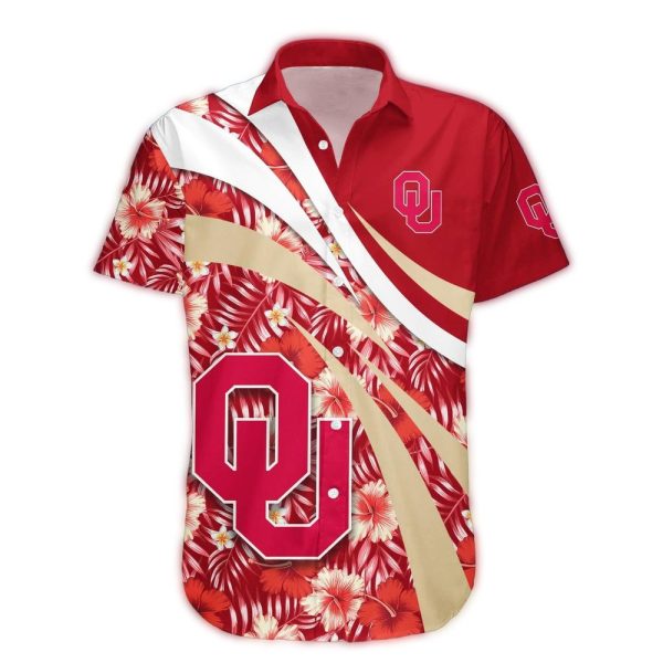 Oklahoma Sooners Hibiscus Sport Style Floral Hawaiian Shirt 1