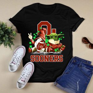 Oklahoma Sooners Leprechauns Gnomes Baby Yoda Football T-Shirt
