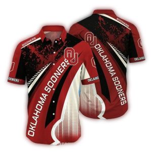 Oklahoma Sooners Logo Distressed Hawaiian Shirt
