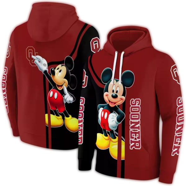Oklahoma Sooners Mickey Mouse AOP Hoodie 1