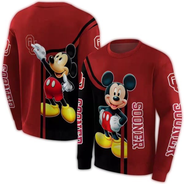 Oklahoma Sooners Mickey Mouse AOP Sweatshirt 1