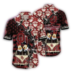 Oklahoma Sooners Mickey Mouse Camping Summer Vacation Hawaiian Shirt