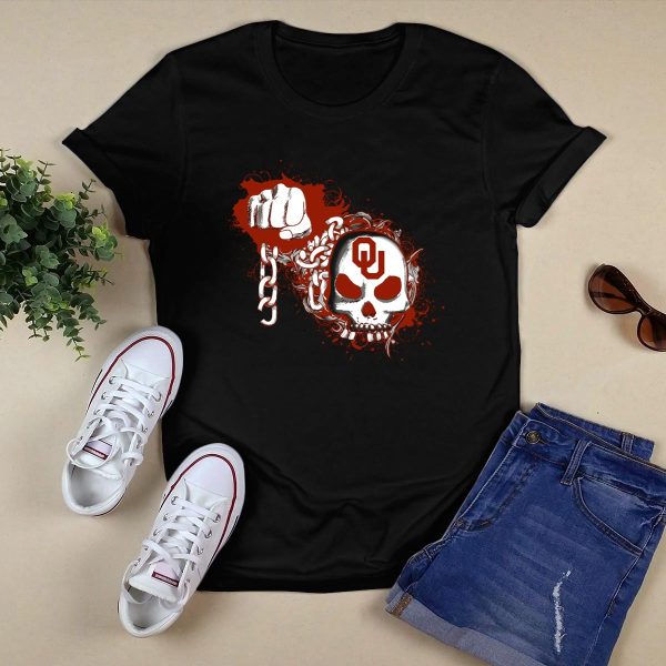 Oklahoma Sooners Ou Skull And Chains T Shirt 1