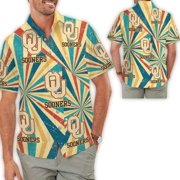 Oklahoma Sooners Retro Vintage Style Tropical Hawaiian Shirt 1