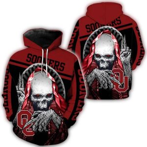 Oklahoma Sooners Skull For Fan All-over Print Hoodie