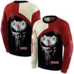 Oklahoma Sooners Skull Punisher Cream Black All-over Print Sweatshirt
