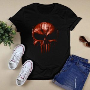 Oklahoma Sooners Skull Punisher Style T-Shirt