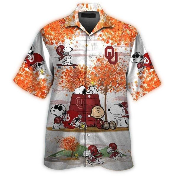 Oklahoma Sooners Snoopy Autumn Hawaiian Shirt 1