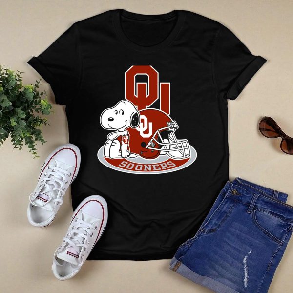 Oklahoma Sooners Snoopy Ou Helmet T Shirt 1