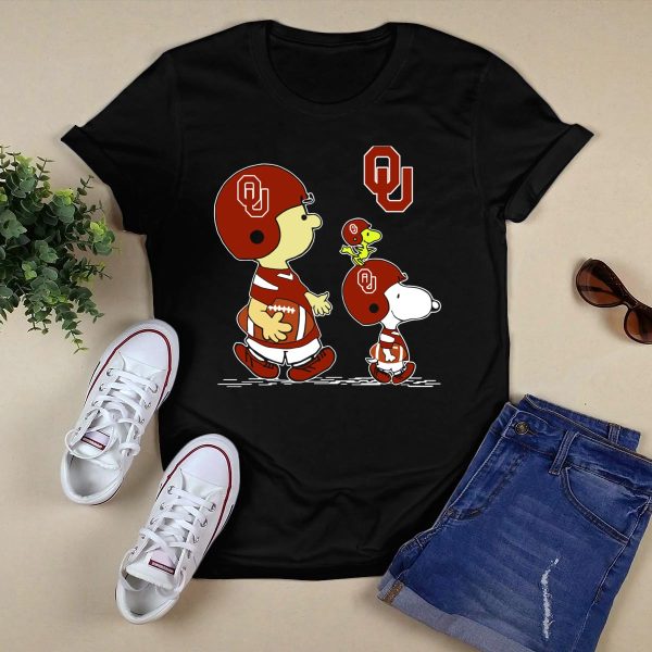 Oklahoma Sooners Snoopy Peanuts Football Team Spirit T Shirt 1