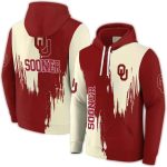Oklahoma Sooners Splatter Effect All-over Print Hoodie
