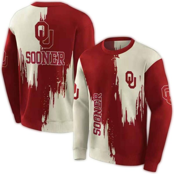 Oklahoma Sooners Splatter Effect AOP Sweatshirt 1