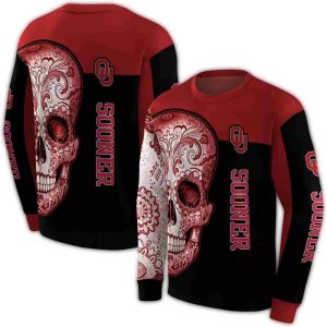 Oklahoma Sooners Sugar Skull All-over Print Sweatshirt