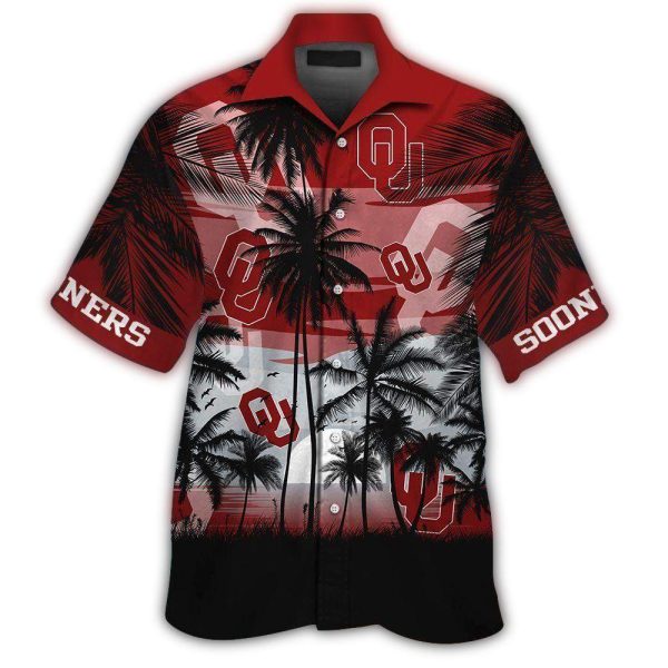 Oklahoma Sooners Sunset Beach Tropical Hawaiian Shirt 1