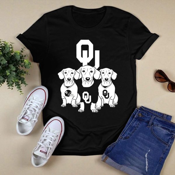 Oklahoma Sooners Three Dachshunds T Shirt 1