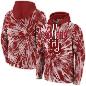 Oklahoma Sooners Tie Dye Pattern All-over Print Hoodie