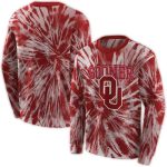 Oklahoma Sooners Tie Dye Pattern All-over Print Sweatshirt