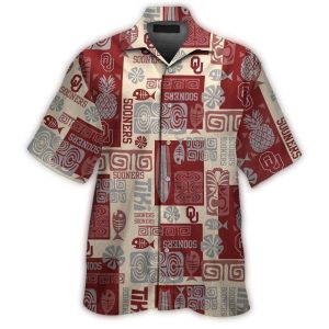 Oklahoma Sooners Tiki Pineapple Vintage Hawaiian Shirt