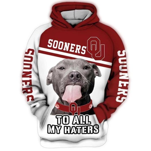 Oklahoma Sooners To All My Haters Pitbull AOP Hoodie 1