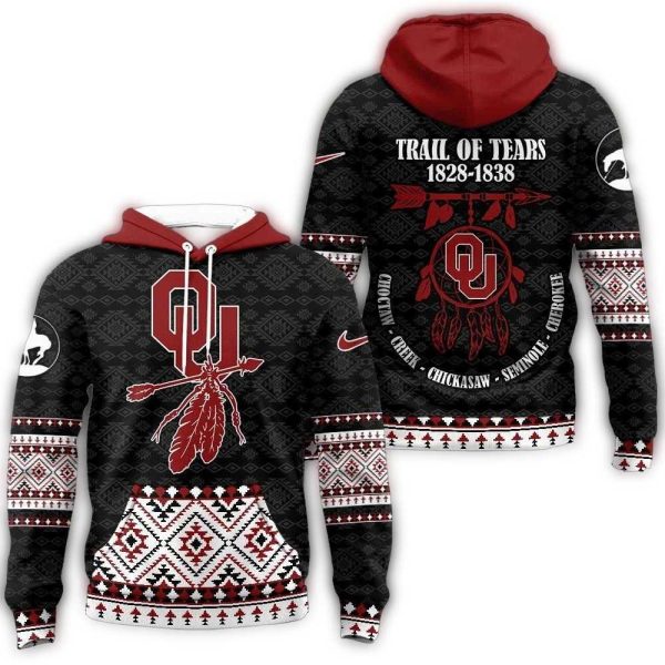 Oklahoma Sooners Trail of Tears Awareness 1828 1838 Limited Hoodie Shirt 1