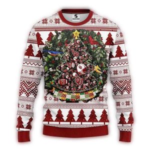 Oklahoma Sooners Tree Ball Christmas Ugly Sweater