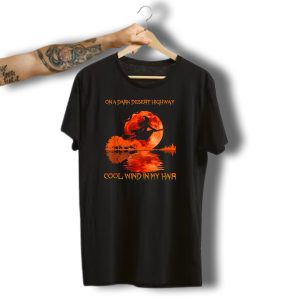 On A Dark Desert Highway Cool Wind In My Hair Halloween Witch Moon Scene T-Shirt