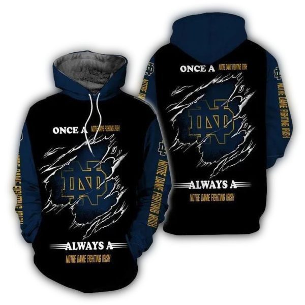 Once A Notre Dame Fighting Irish Always a Notre Dame Fighting Irish AOP Hoodie 1