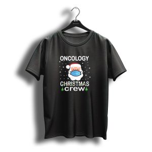 Oncology Christmas Crew Santa Mask Snowflakes T-Shirt